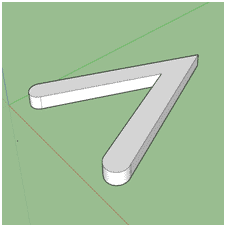An image of the final V shaped arrow.